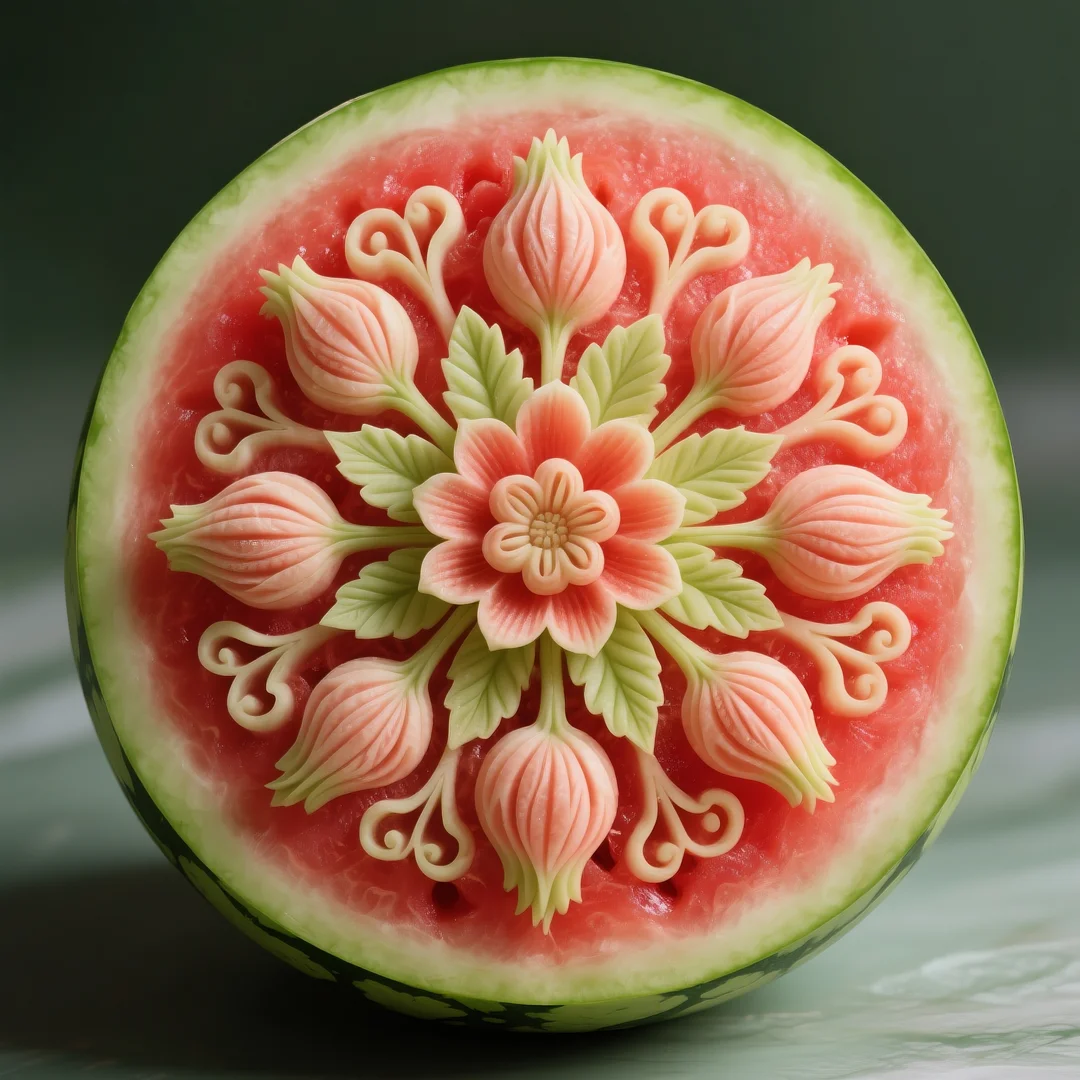 即梦AI 【水果】【西瓜】| 炎炎夏日,来一组赏心悦目的西瓜图案解暑降温,附提示词