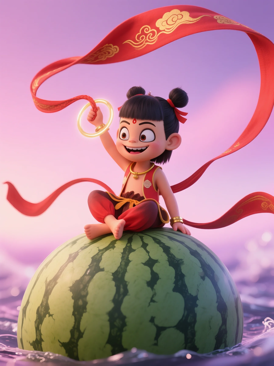 即梦AI 【水果】【西瓜】| 夏日里西瓜上的童趣,附提示词