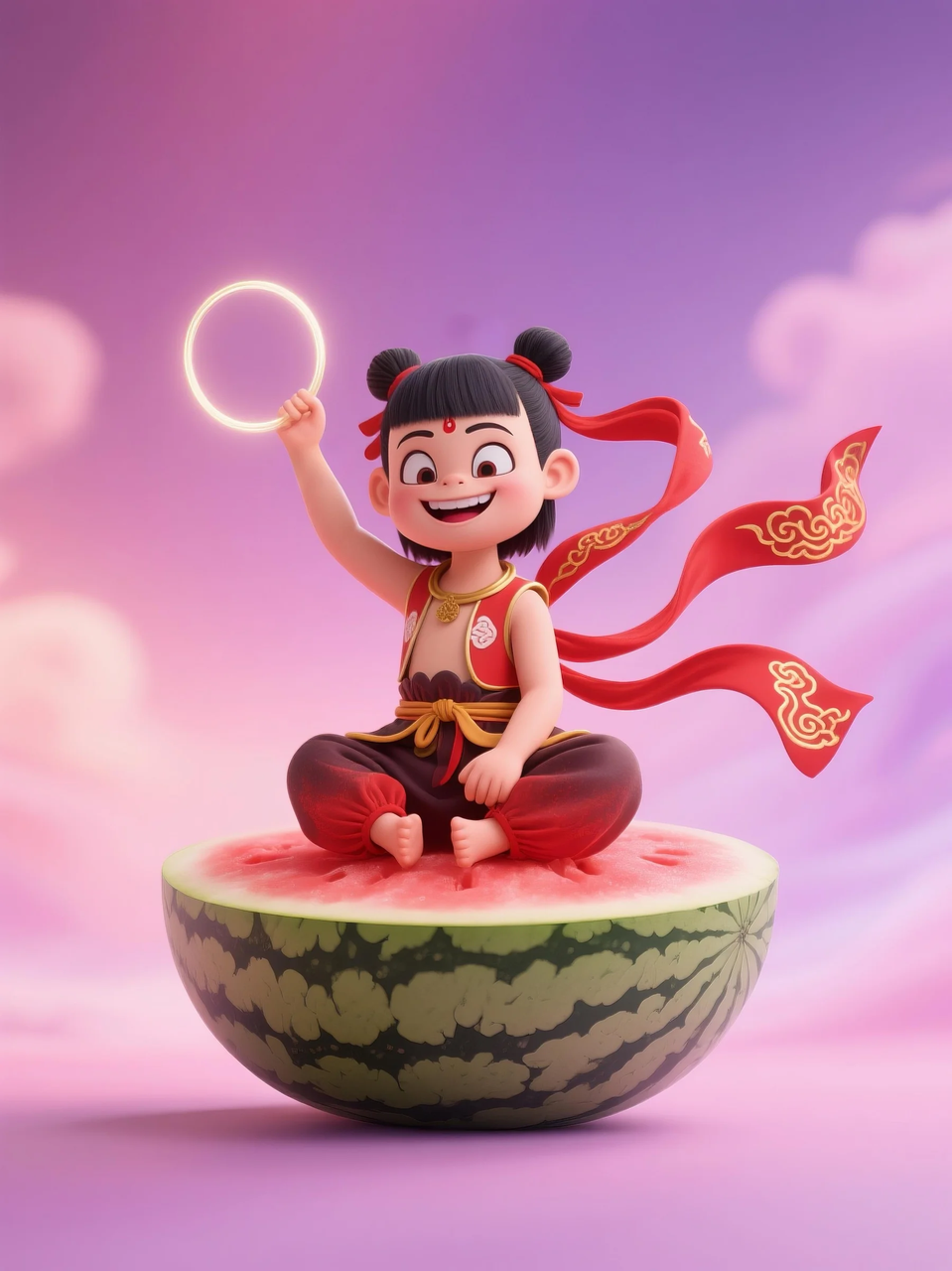 即梦AI 【水果】【西瓜】| 夏日里西瓜上的童趣,附提示词