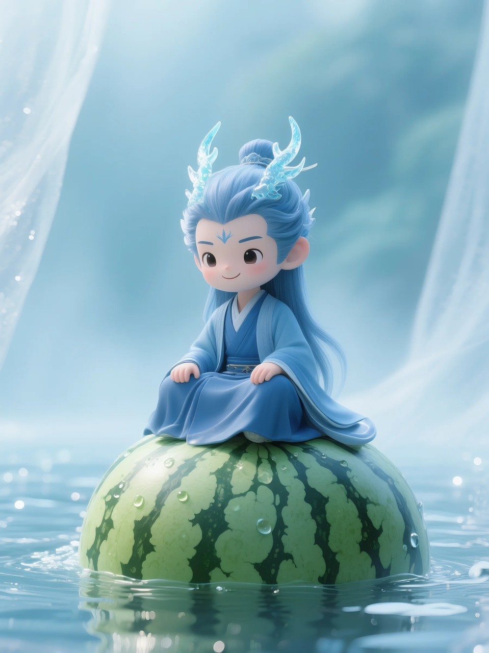 即梦AI 【水果】【西瓜】| 夏日里西瓜上的童趣,附提示词