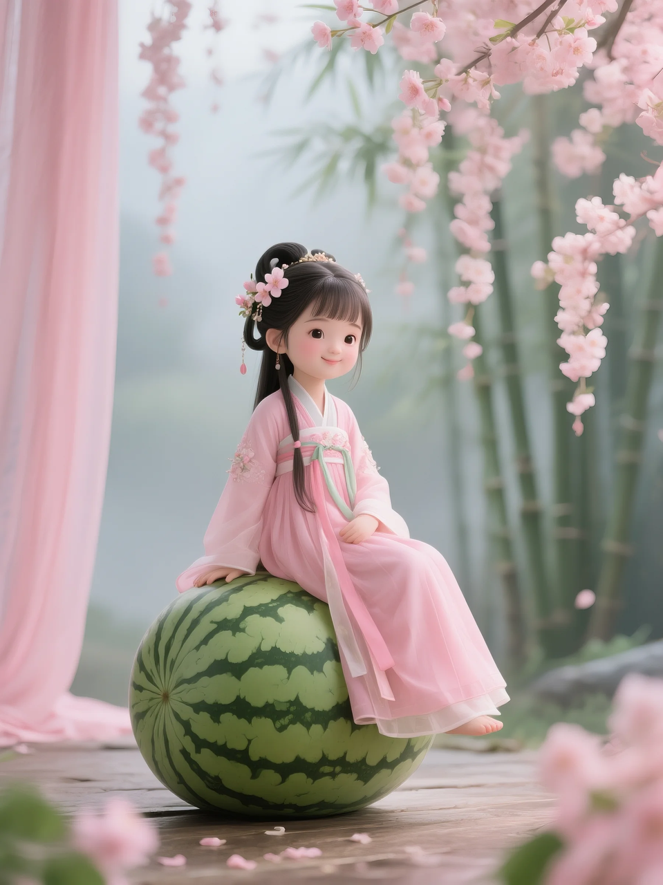 即梦AI 【水果】【西瓜】| 夏日里西瓜上的童趣,附提示词