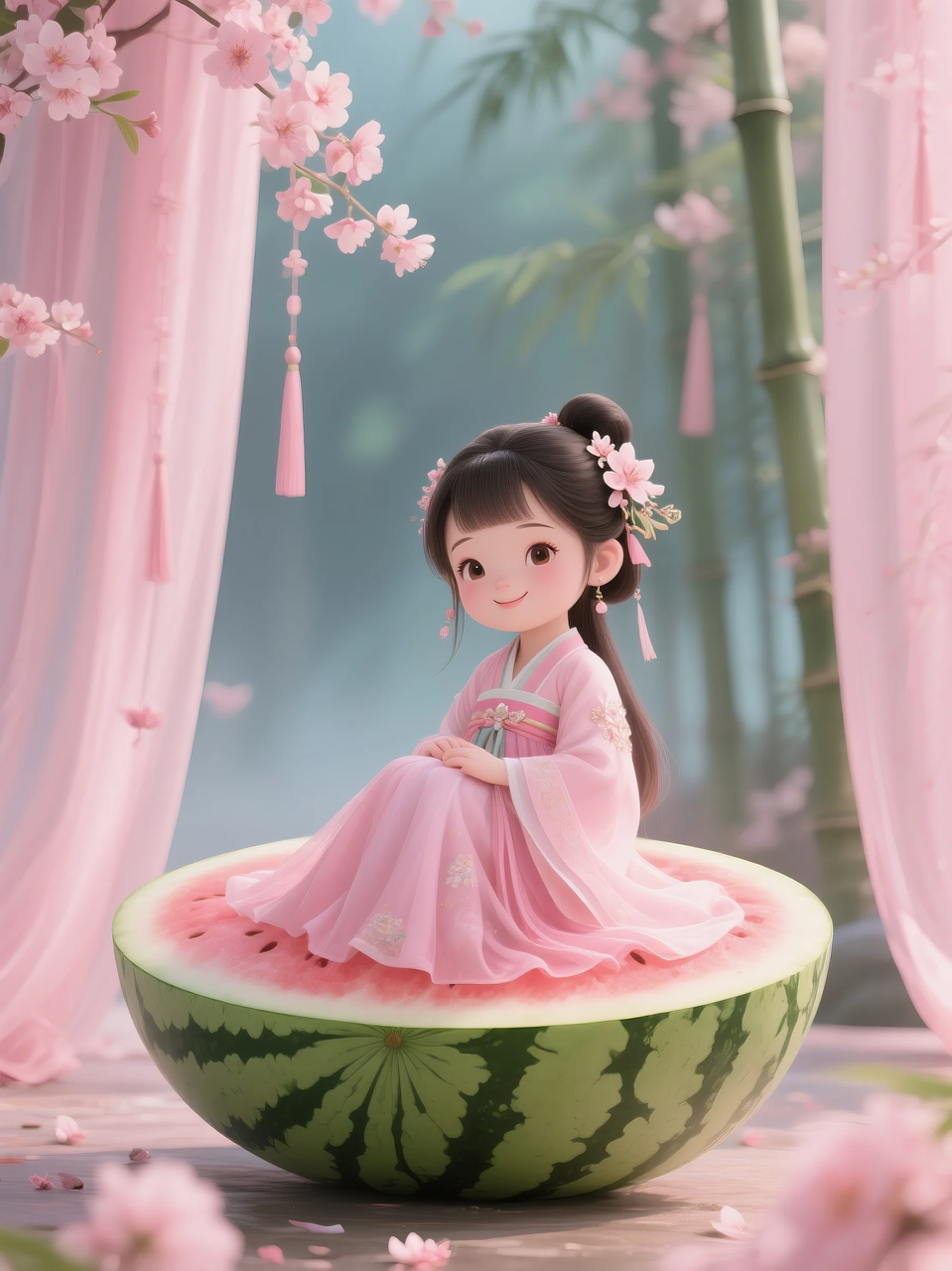 即梦AI 【水果】【西瓜】| 夏日里西瓜上的童趣,附提示词