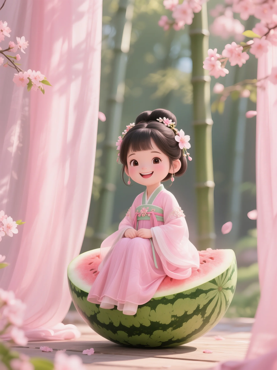 即梦AI 【水果】【西瓜】| 夏日里西瓜上的童趣,附提示词
