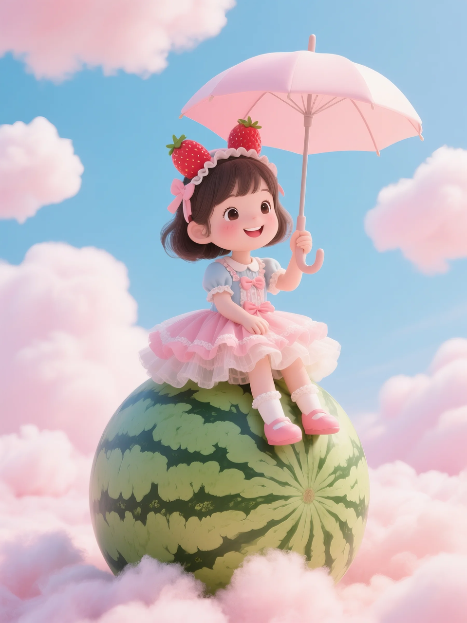 即梦AI 【水果】【西瓜】| 夏日里西瓜上的童趣,附提示词