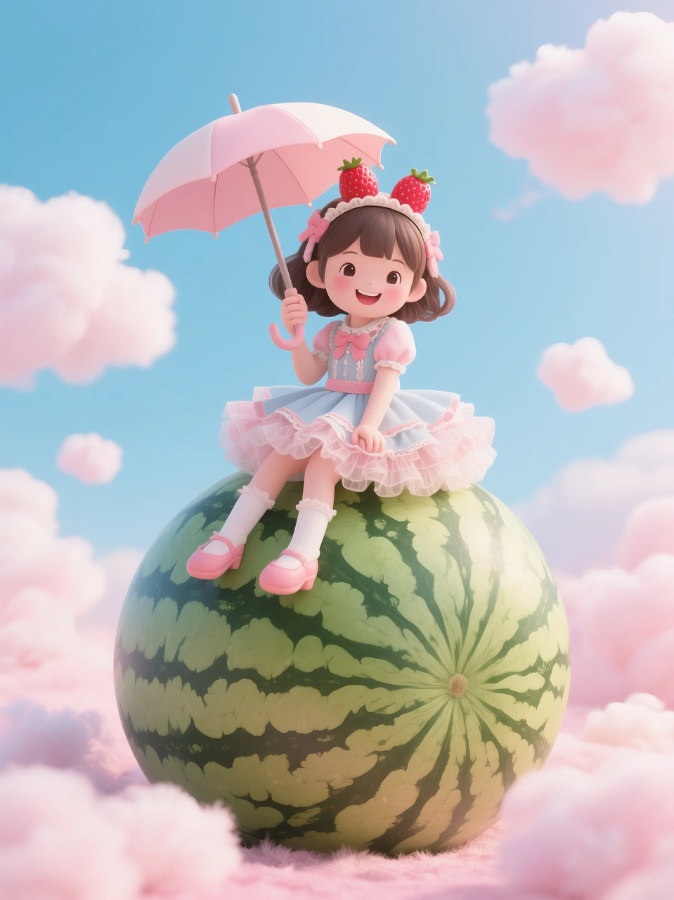 即梦AI 【水果】【西瓜】| 夏日里西瓜上的童趣,附提示词