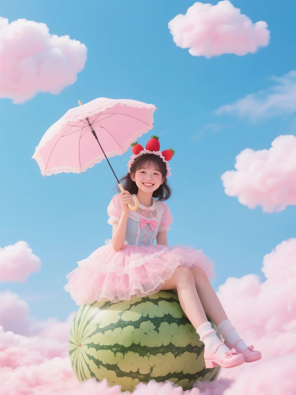 即梦AI 【水果】【西瓜】| 夏日里西瓜上的童趣,附提示词