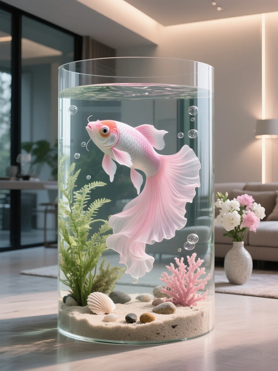 即梦AI 【动物】【鱼】| 这么绚丽的孔雀鱼谁不喜欢! 附提示词。