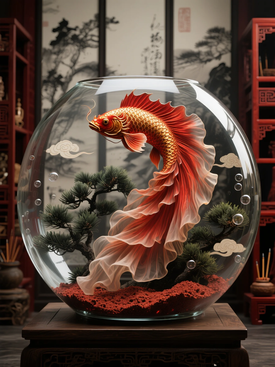 即梦AI 【动物】【鱼】| 这么绚丽的孔雀鱼谁不喜欢! 附提示词。