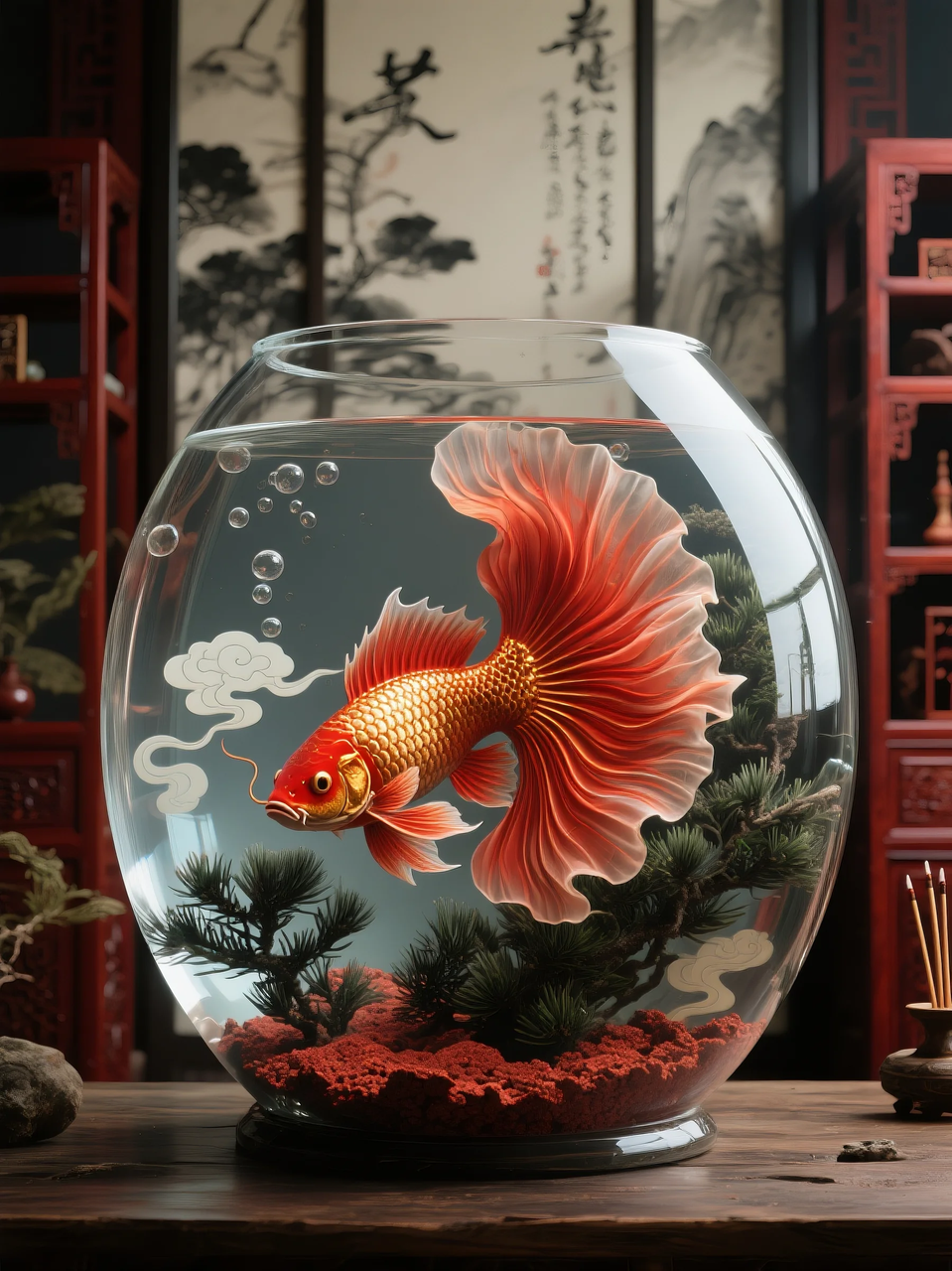 即梦AI 【动物】【鱼】| 这么绚丽的孔雀鱼谁不喜欢! 附提示词。