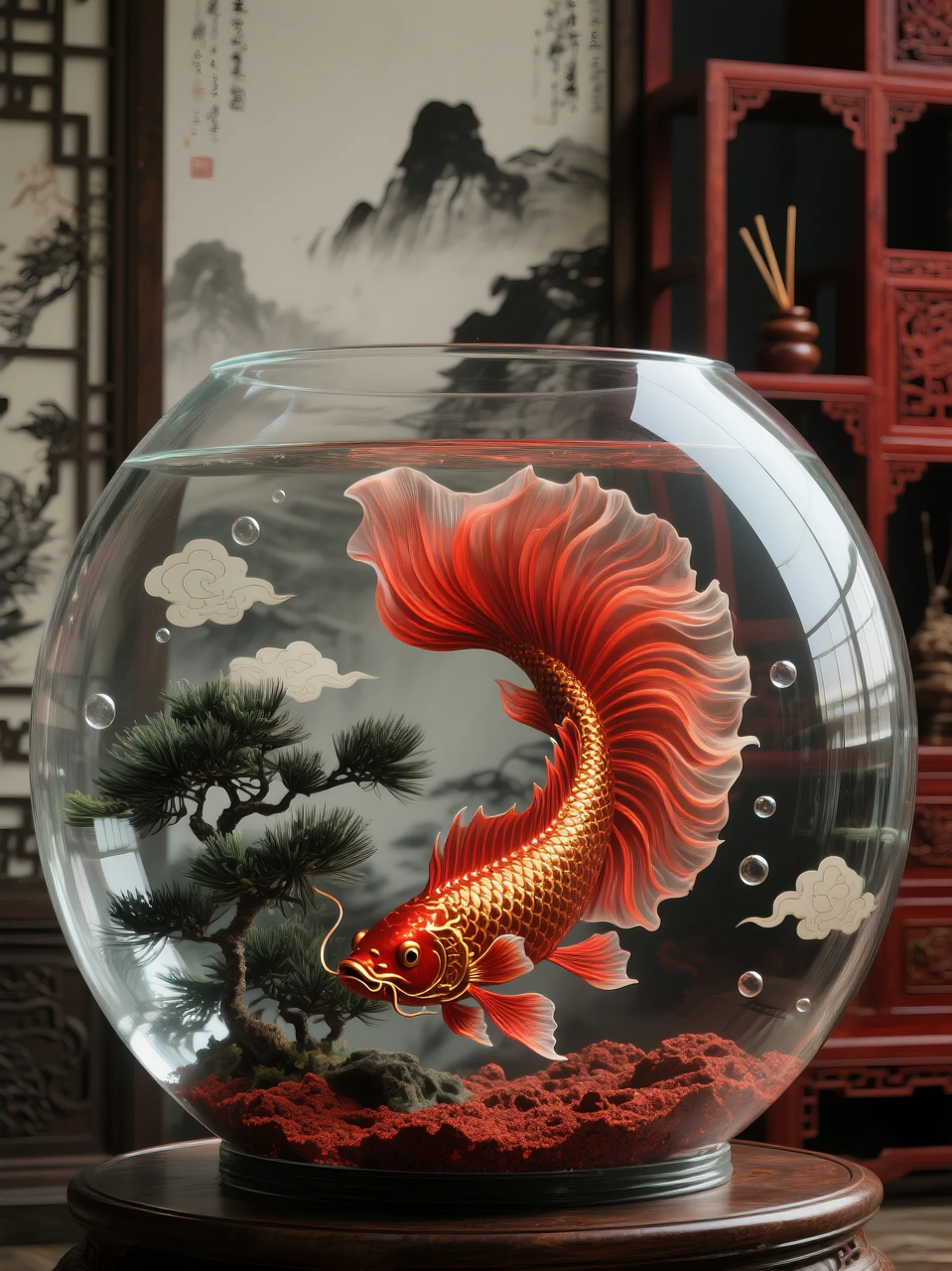 即梦AI 【动物】【鱼】| 这么绚丽的孔雀鱼谁不喜欢! 附提示词。