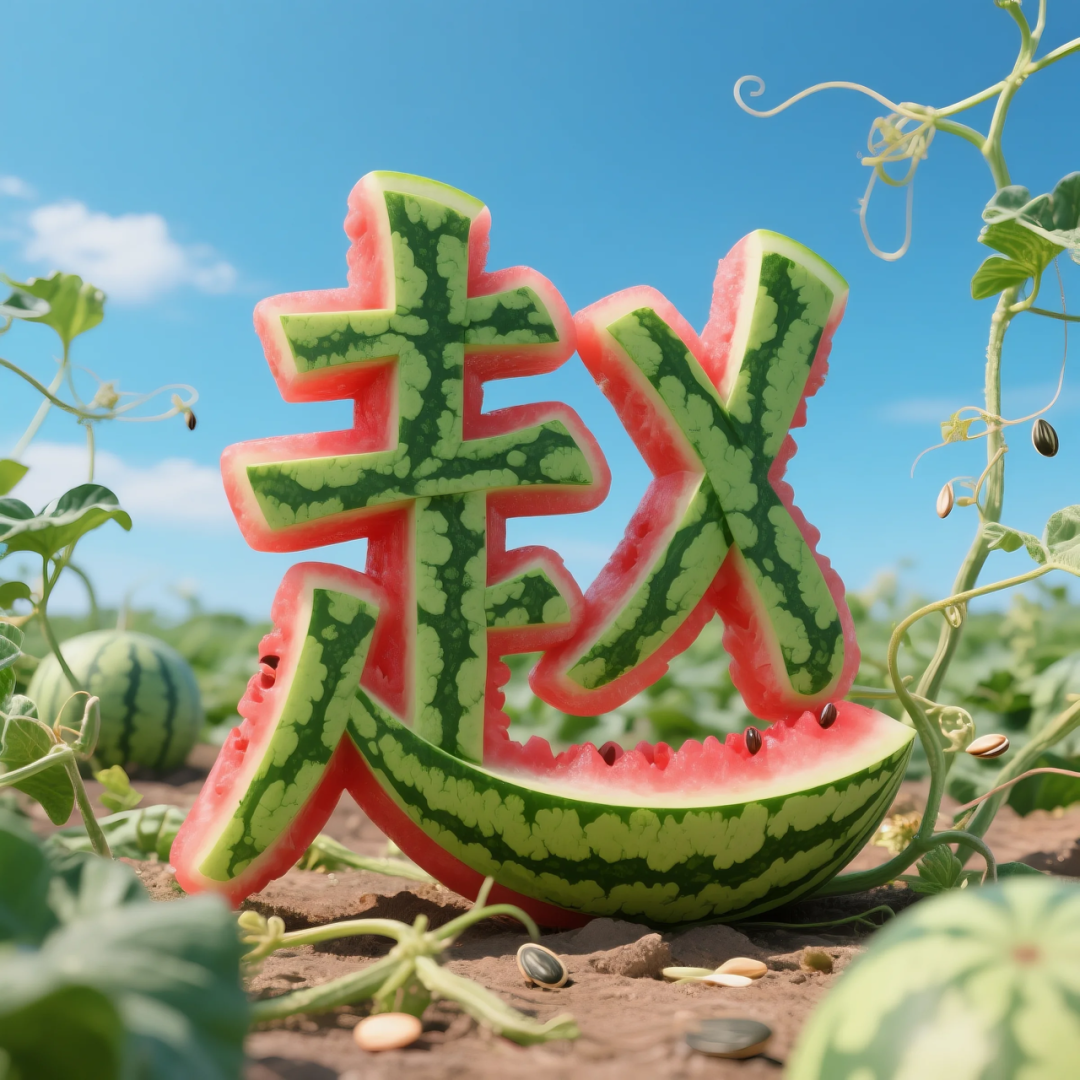 即梦AI 【水果】【西瓜】| 用西瓜制作姓氏，附提示词