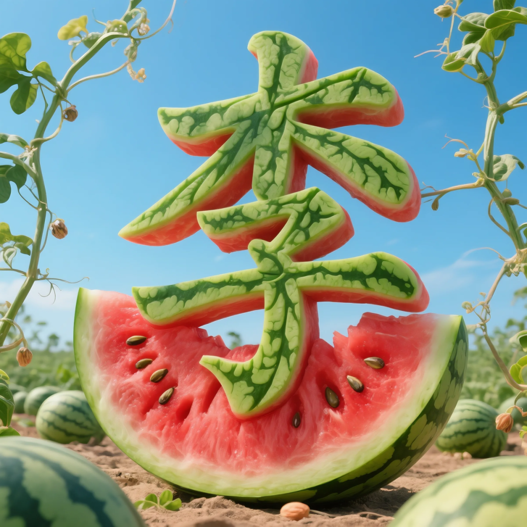 即梦AI 【水果】【西瓜】| 用西瓜制作姓氏,附提示词