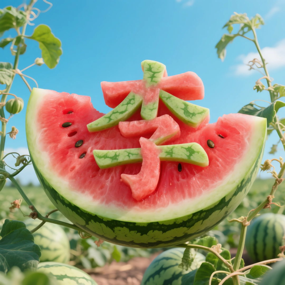 即梦AI 【水果】【西瓜】| 用西瓜制作姓氏,附提示词