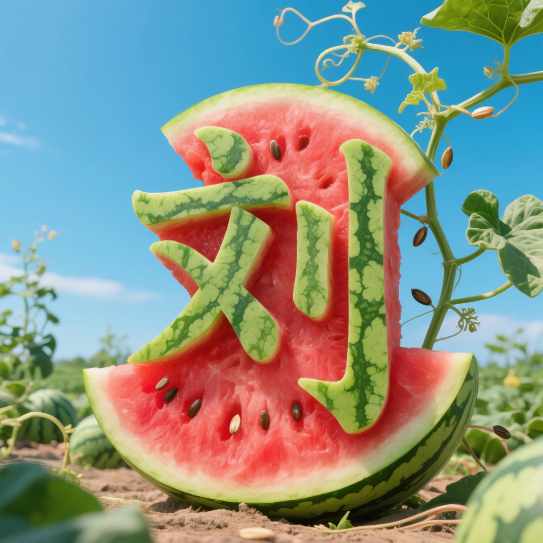 即梦AI 【水果】【西瓜】| 用西瓜制作姓氏,附提示词