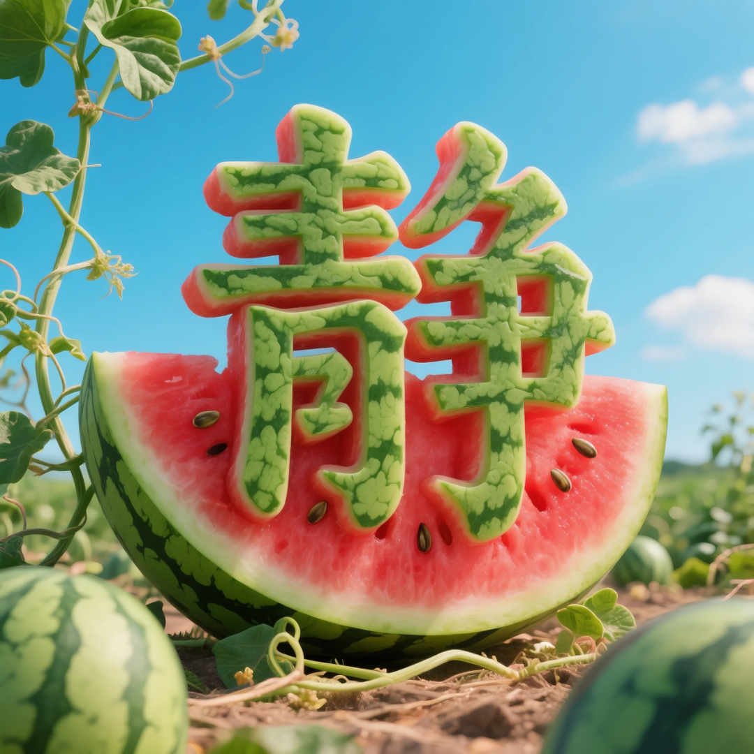 即梦AI 【水果】【西瓜】| 用西瓜制作姓氏,附提示词