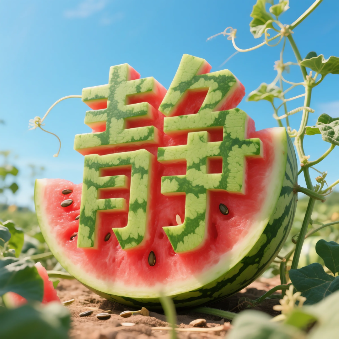 即梦AI 【水果】【西瓜】| 用西瓜制作姓氏,附提示词