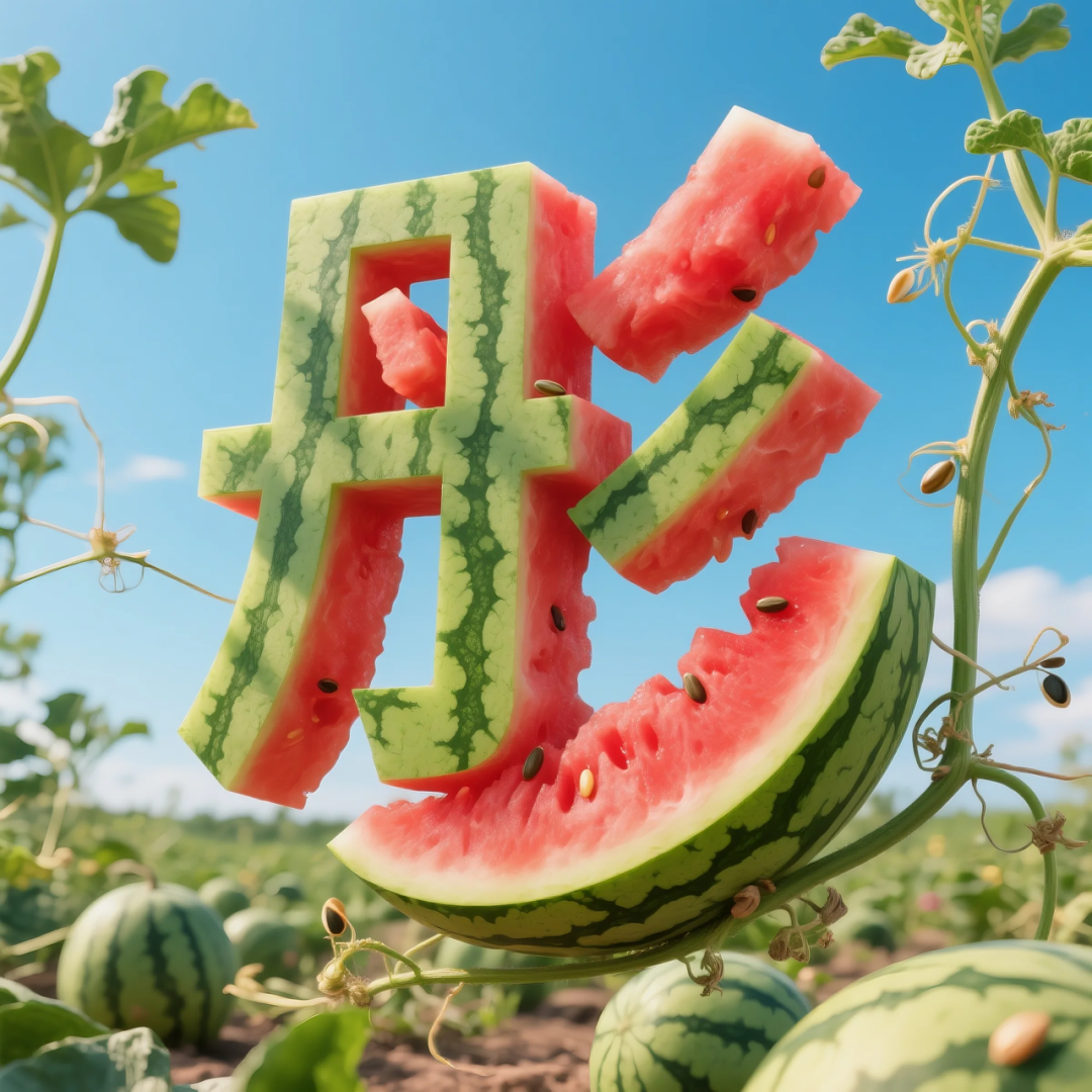 即梦AI 【水果】【西瓜】| 用西瓜制作姓氏,附提示词