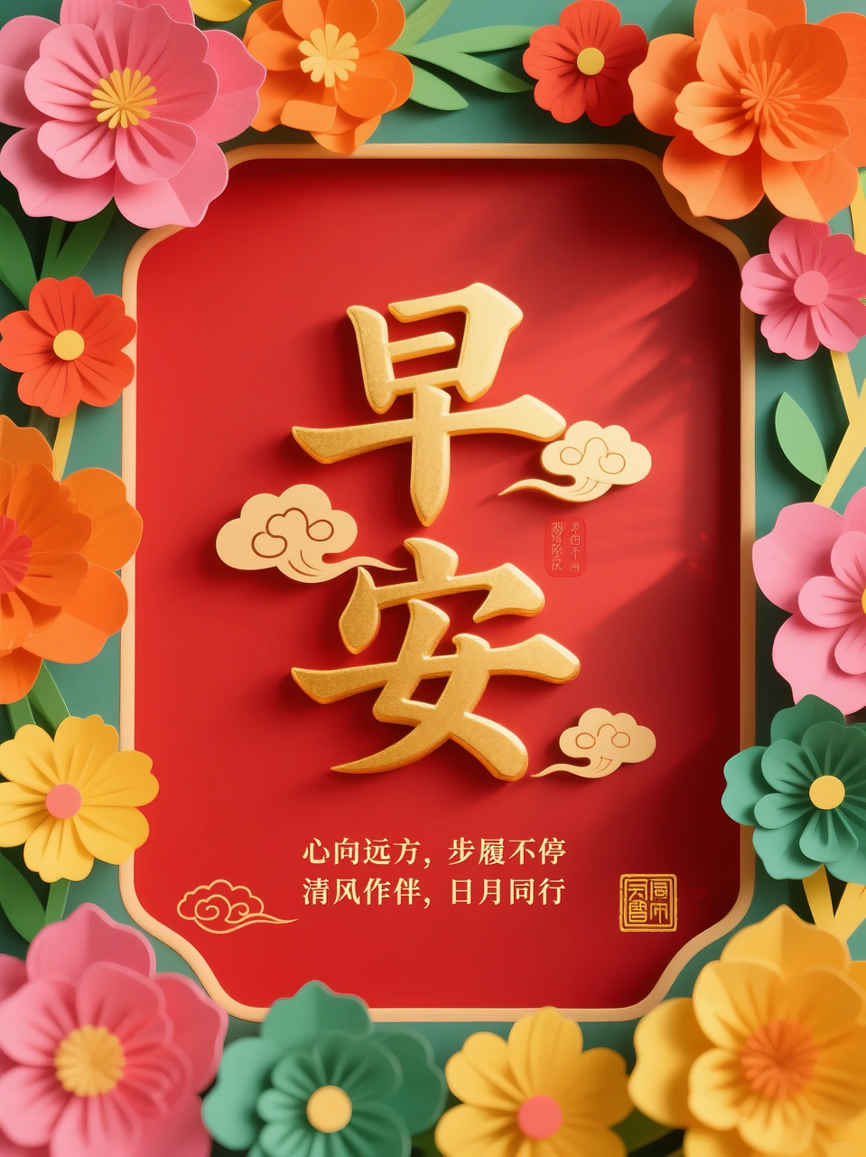 即梦AI 【文字图片素材】【早安祝福】| 用AI制作喜庆的早安祝福图片，附提示词