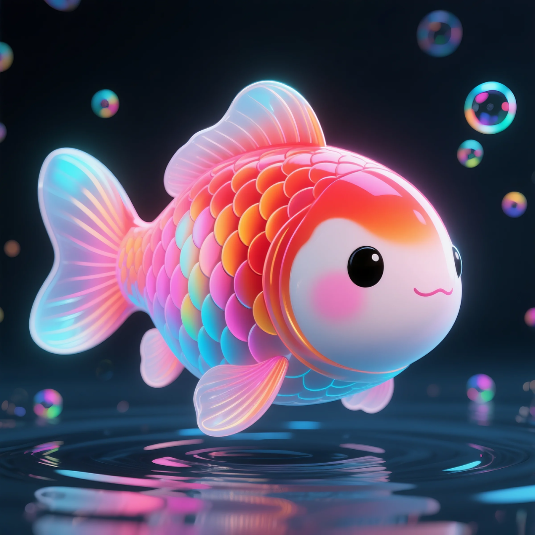 即梦AI 【动物】| 赛博风发光动物,又萌又可爱,附提示词