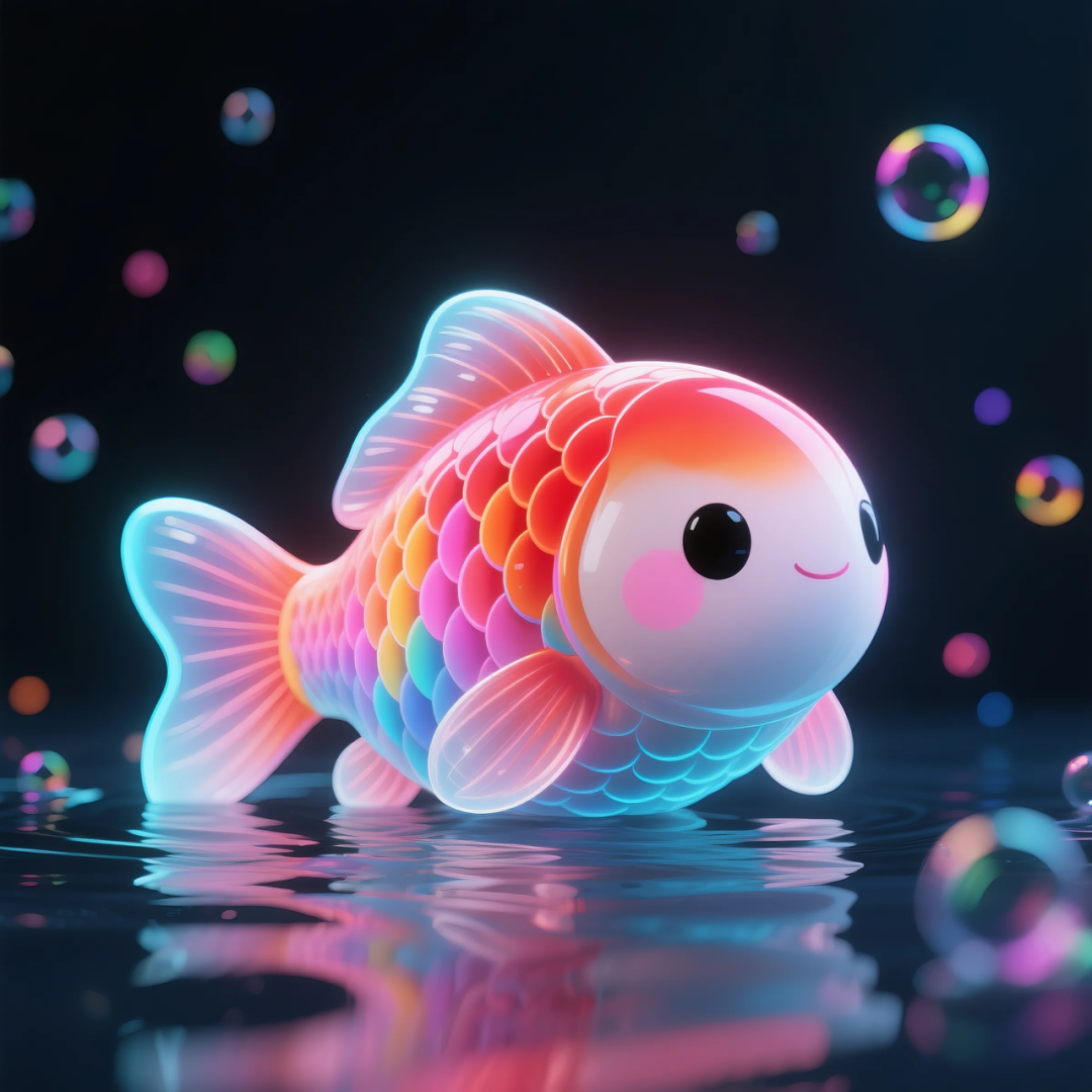 即梦AI 【动物】| 赛博风发光动物,又萌又可爱,附提示词