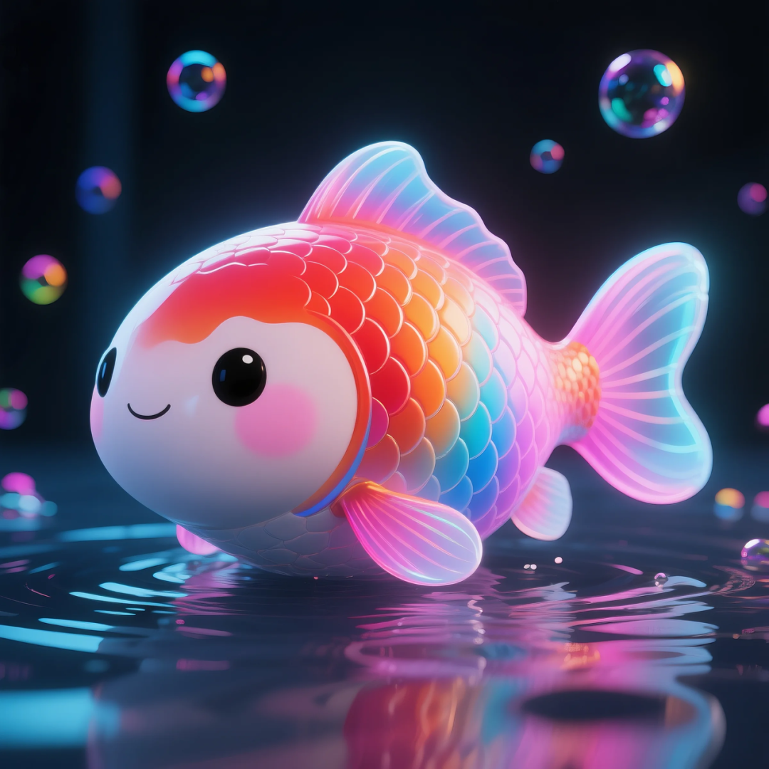 即梦AI 【动物】| 赛博风发光动物,又萌又可爱,附提示词