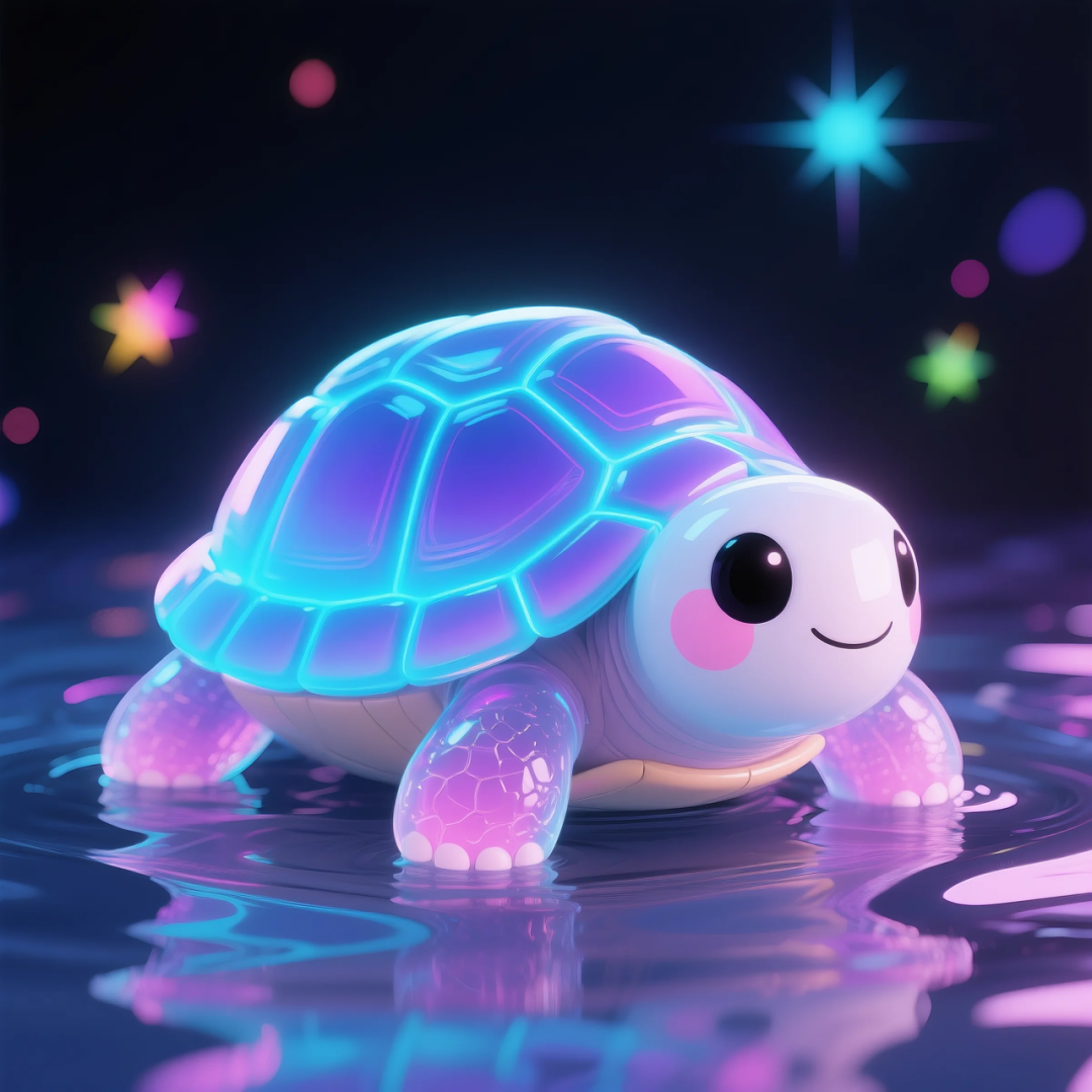 即梦AI 【动物】| 赛博风发光动物,又萌又可爱,附提示词