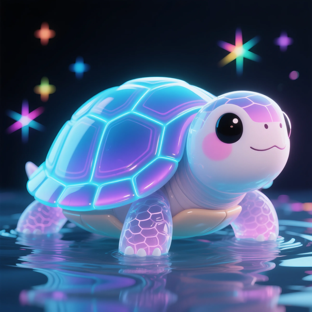 即梦AI 【动物】| 赛博风发光动物,又萌又可爱,附提示词