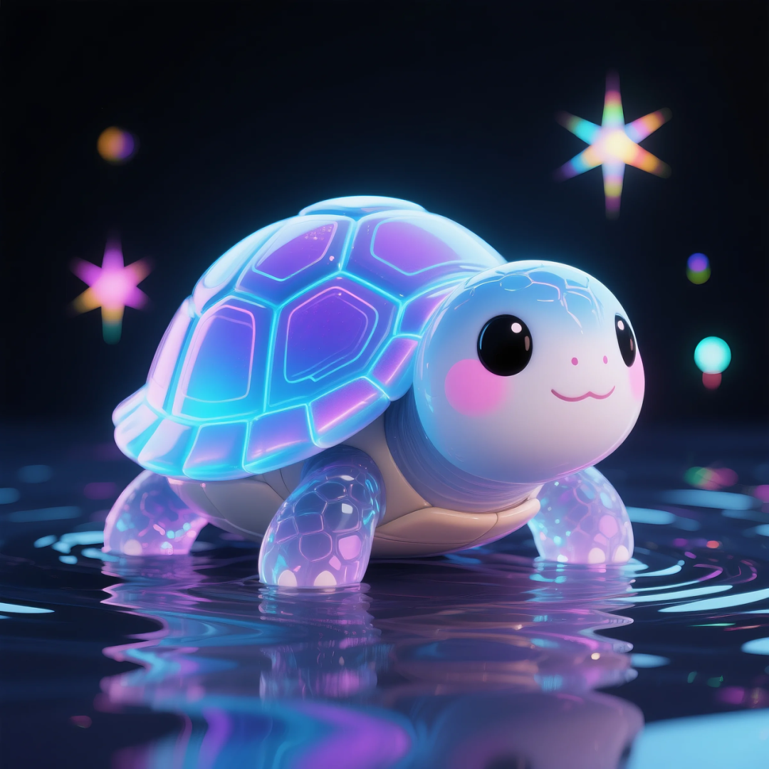 即梦AI 【动物】| 赛博风发光动物,又萌又可爱,附提示词