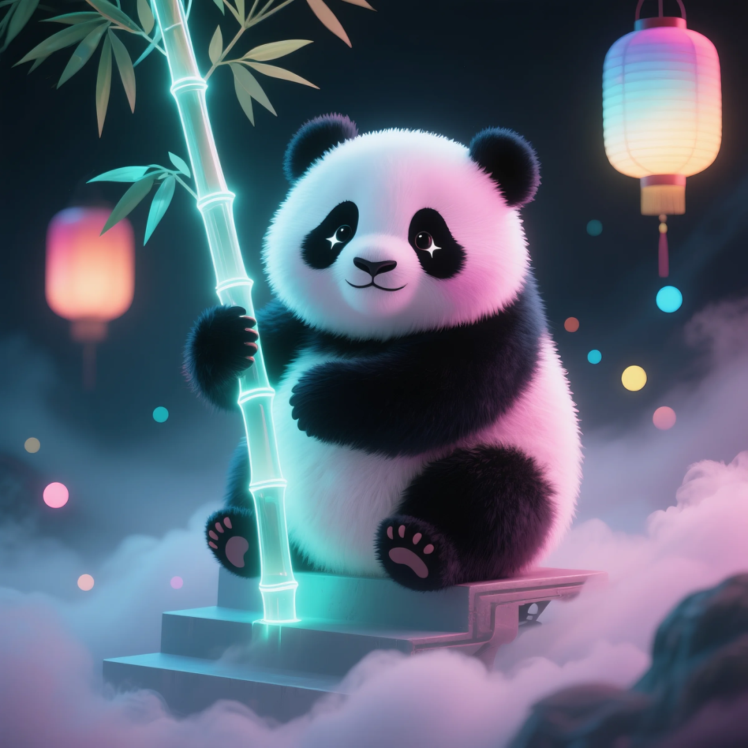 即梦AI 【动物】| 赛博风发光动物,又萌又可爱,附提示词