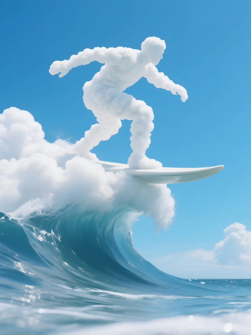 即梦AI 【云】| 一朵热爱运动的云,附提示词