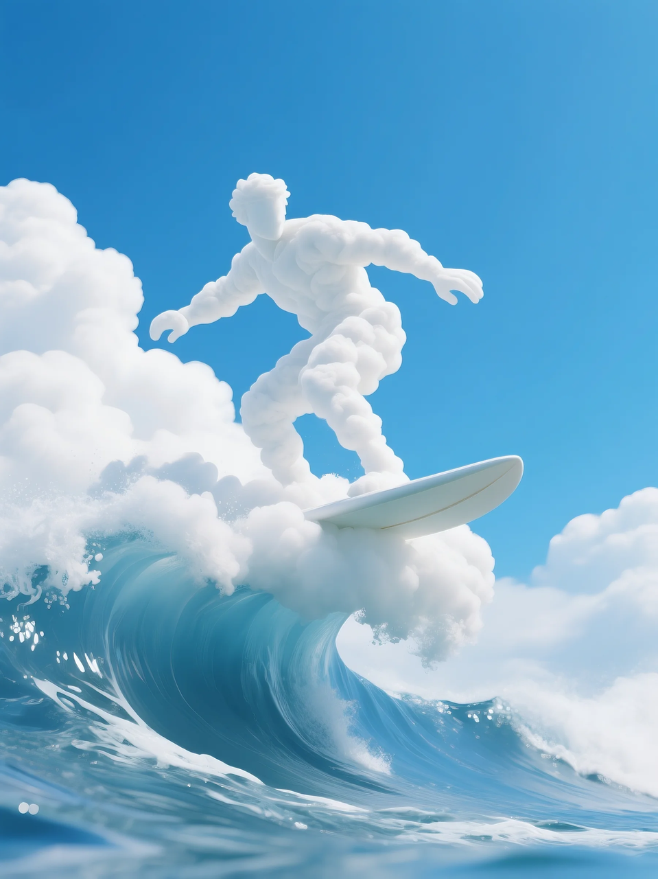 即梦AI 【云】| 一朵热爱运动的云,附提示词