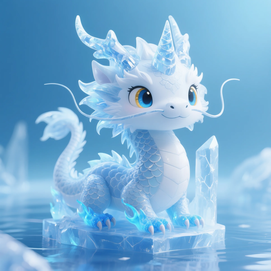 即梦AI 【动物】【十二生肖】| 炎炎夏日冰晶质感清凉版十二生肖头像,附提示词