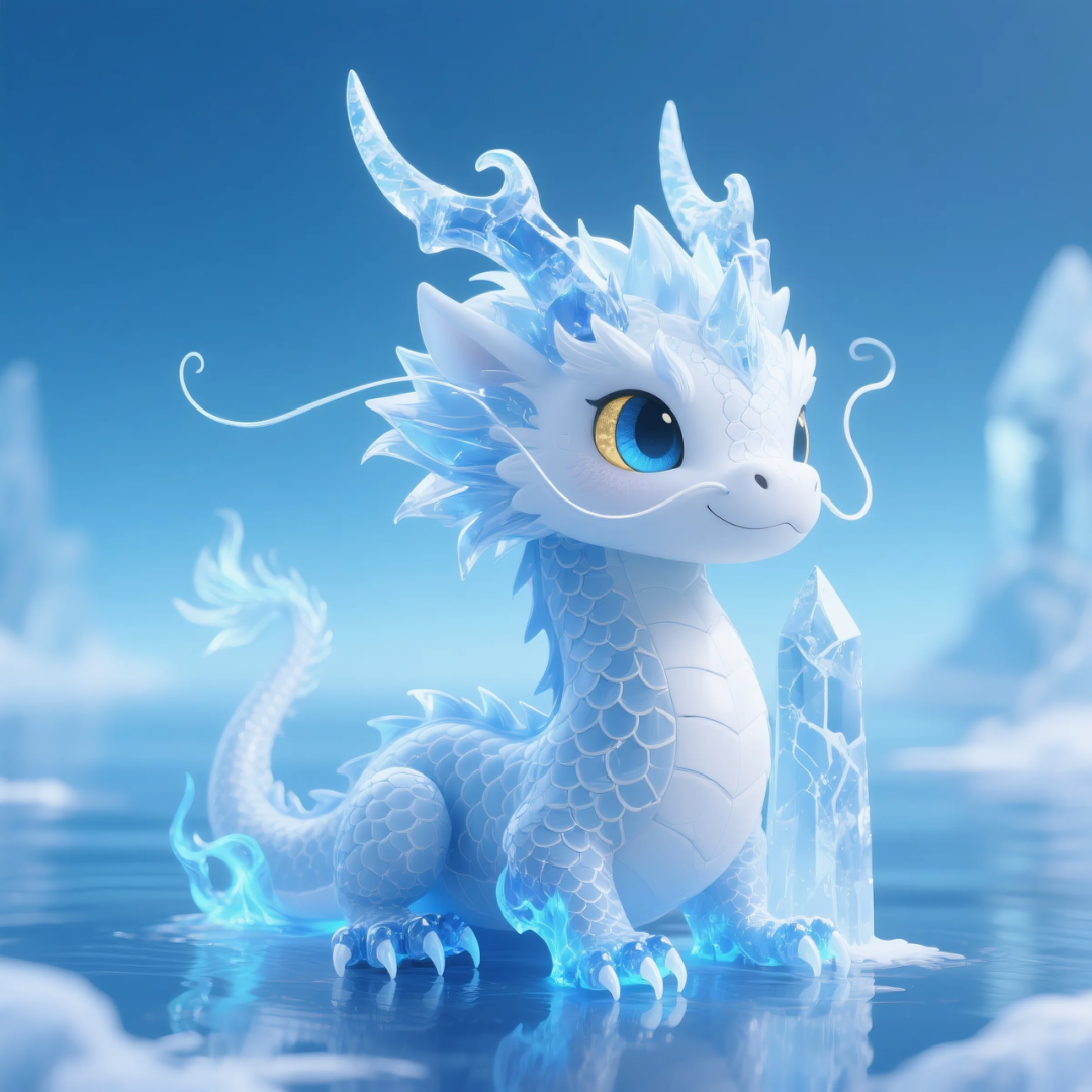 即梦AI 【动物】【十二生肖】| 炎炎夏日冰晶质感清凉版十二生肖头像,附提示词