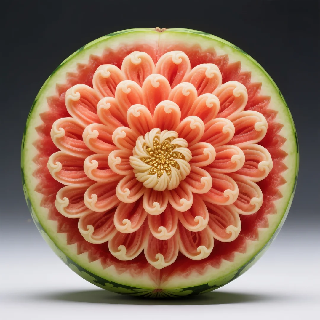 即梦AI 【水果】【西瓜】| 炎炎夏日,来一组赏心悦目的西瓜图案解暑降温,附提示词