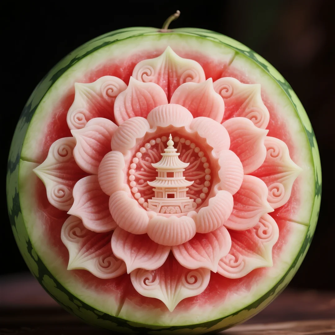 即梦AI 【水果】【西瓜】| 炎炎夏日,来一组赏心悦目的西瓜图案解暑降温,附提示词