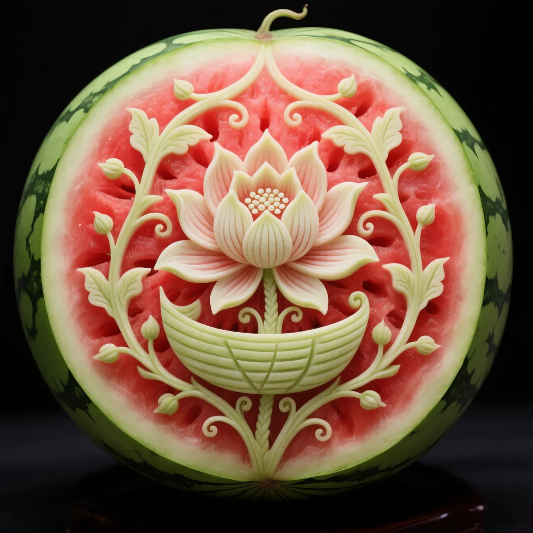 即梦AI 【水果】【西瓜】| 炎炎夏日,来一组赏心悦目的西瓜图案解暑降温,附提示词
