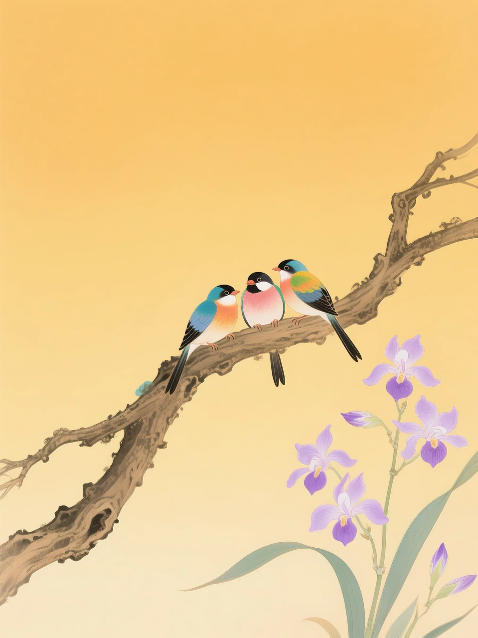 即梦AI 【插画设计】【动物】| 治愈的小鸟，附提示词