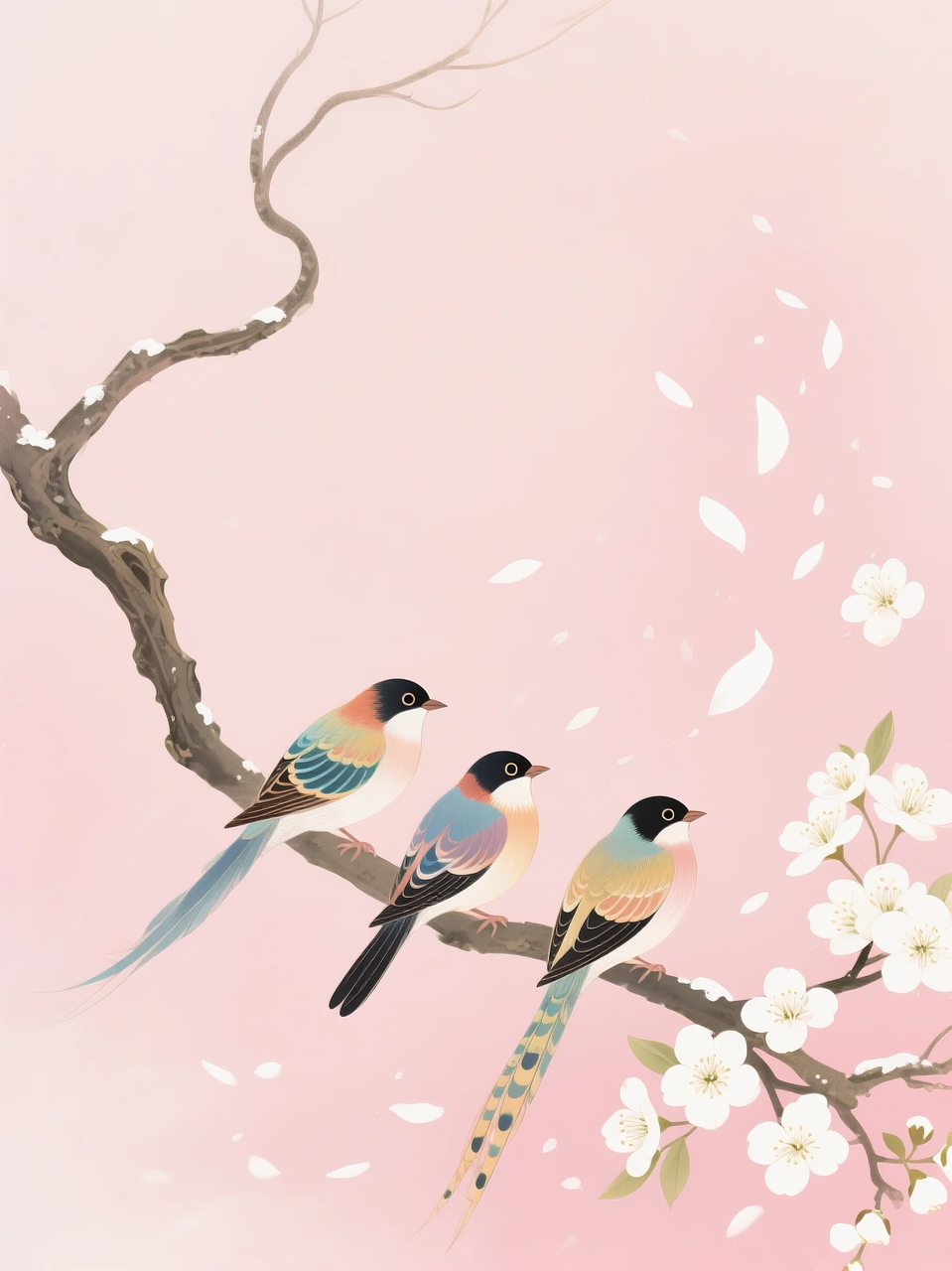 即梦AI 【插画设计】【动物】| 治愈的小鸟，附提示词