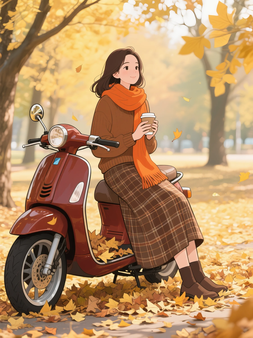 即梦AI 【二次元动漫】| 美女与机车,可爱治愈系风格,附提示词