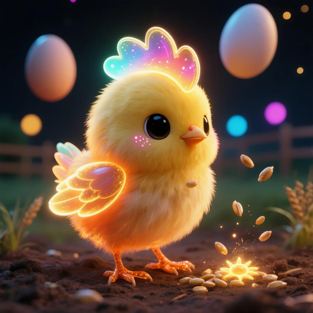 即梦AI 【动物】| 赛博风发光动物,又萌又可爱,附提示词