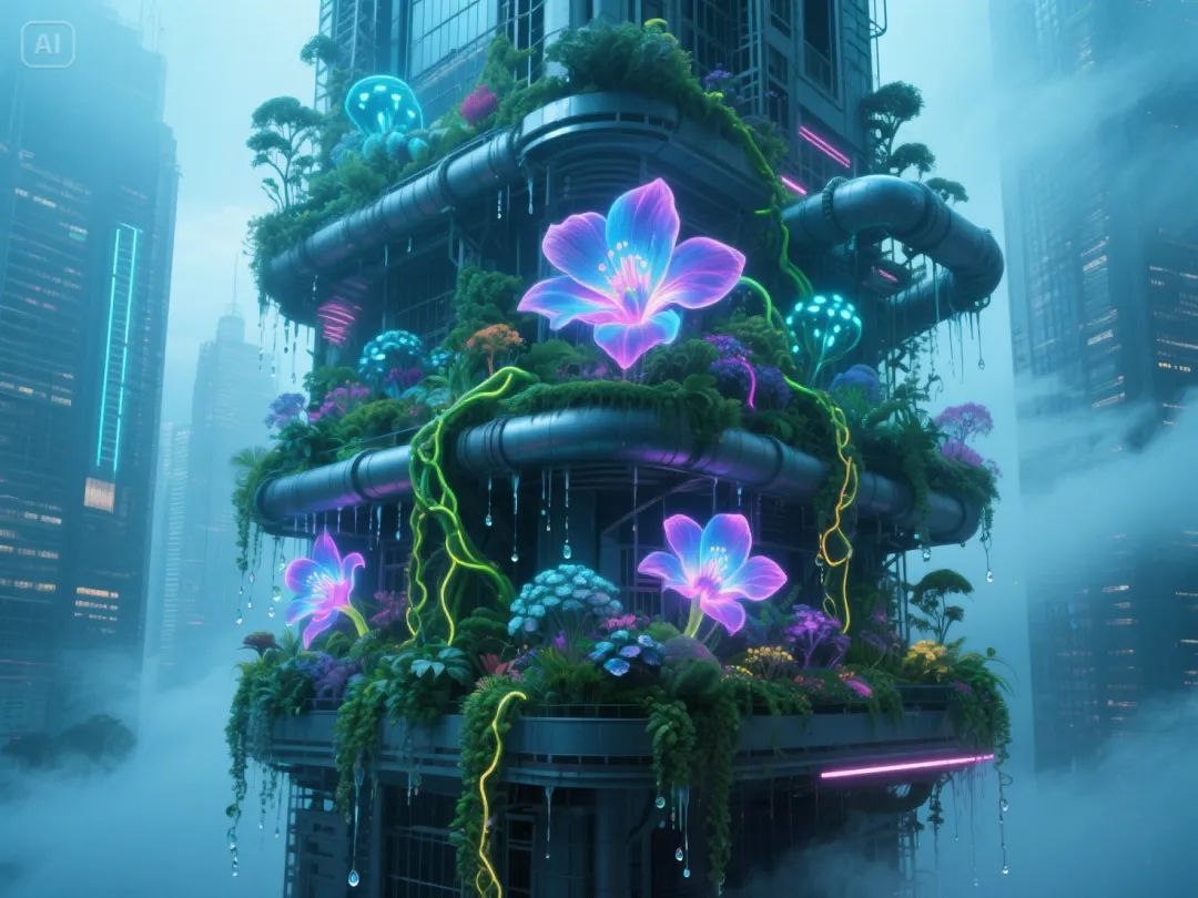 即梦AI画图教程:(七十四)未来城市·空中花园