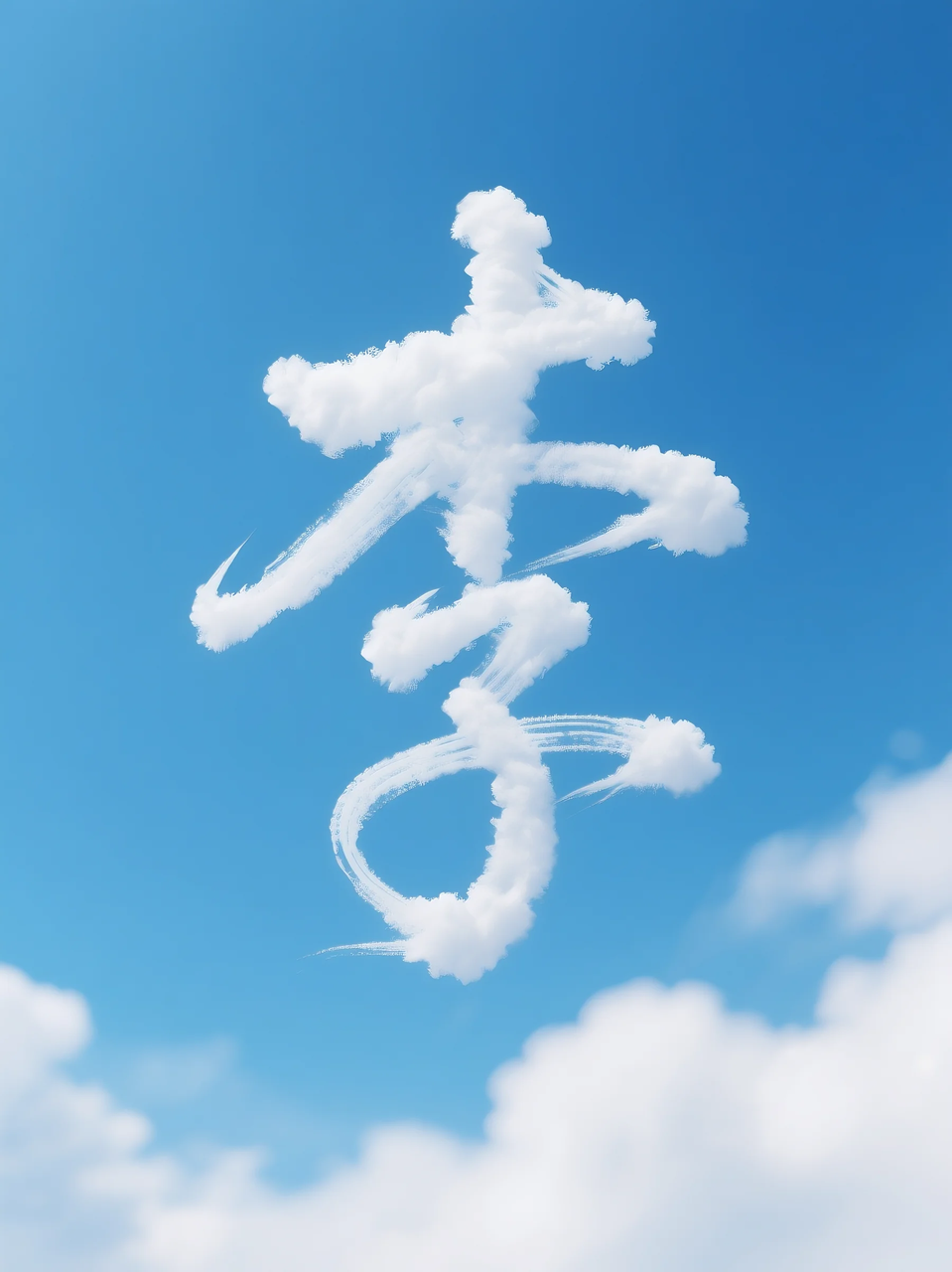 即梦AI 【云】| 用一片云制作姓氏字,附提示词