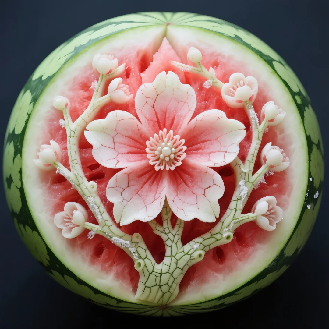 即梦AI 【水果】【西瓜】| 炎炎夏日,来一组赏心悦目的西瓜图案解暑降温,附提示词