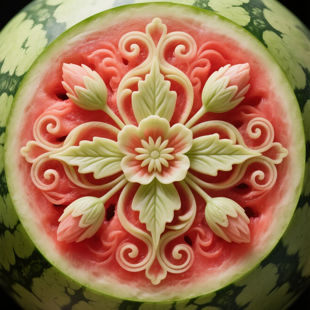 即梦AI 【水果】【西瓜】| 炎炎夏日,来一组赏心悦目的西瓜图案解暑降温,附提示词