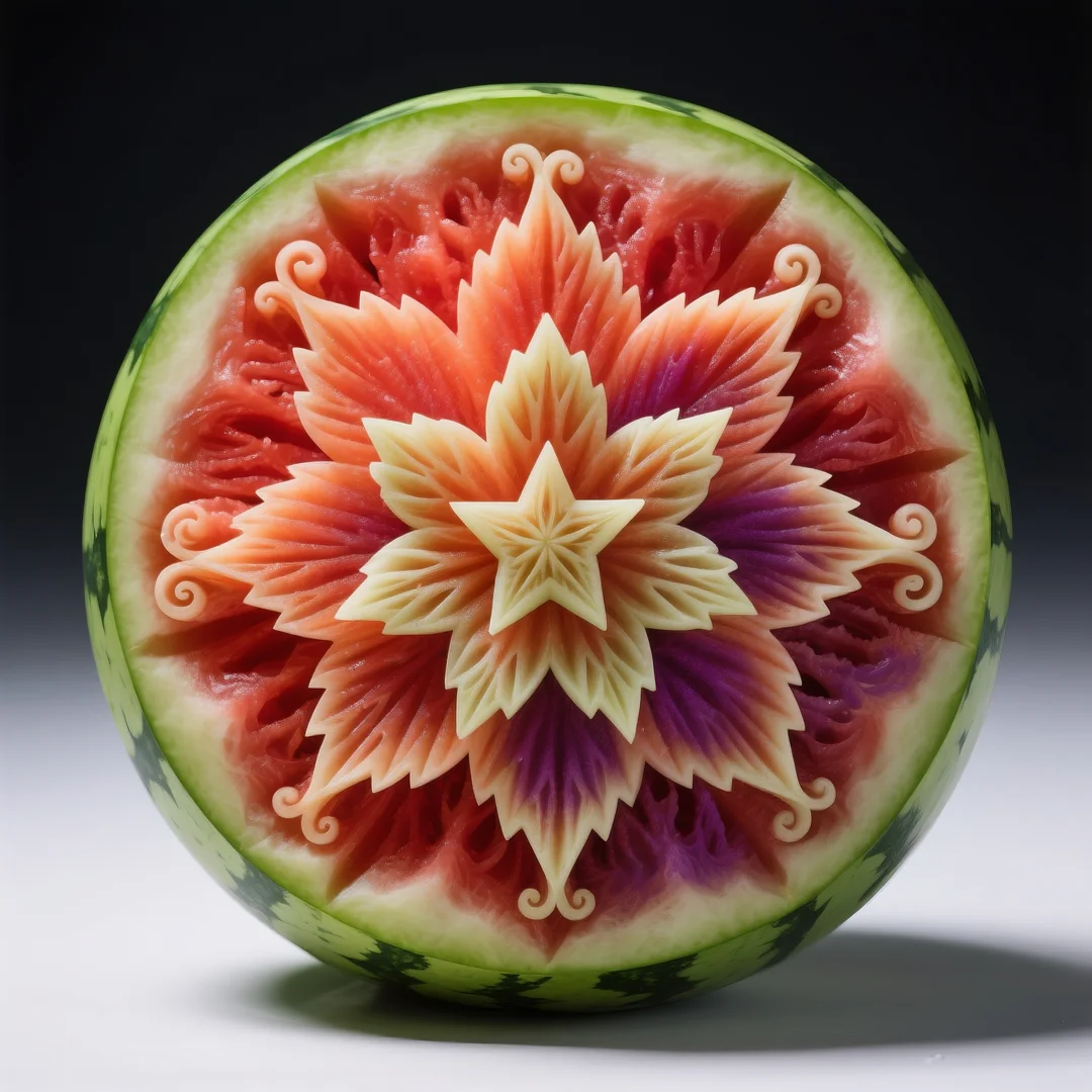 即梦AI 【水果】【西瓜】| 炎炎夏日,来一组赏心悦目的西瓜图案解暑降温,附提示词