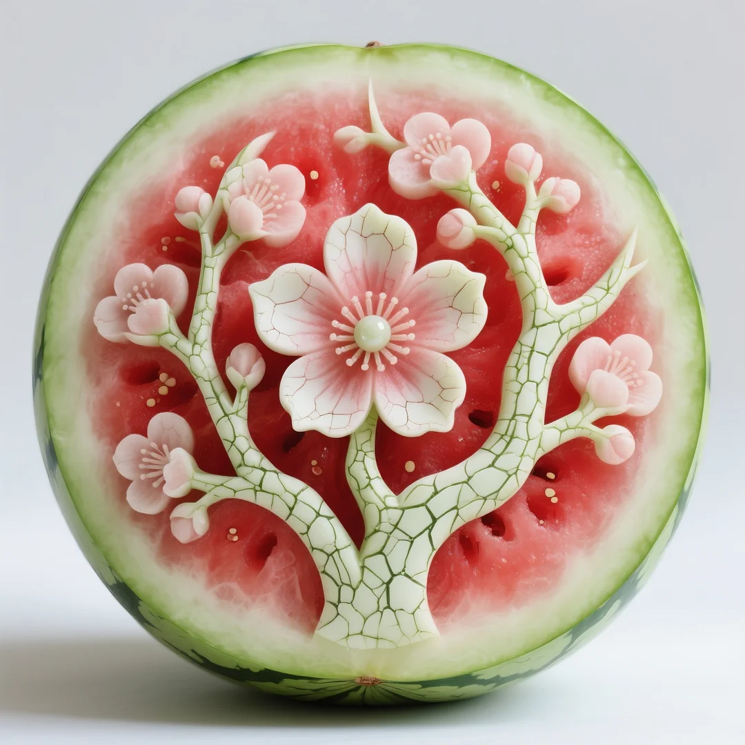 即梦AI 【水果】【西瓜】| 炎炎夏日,来一组赏心悦目的西瓜图案解暑降温,附提示词