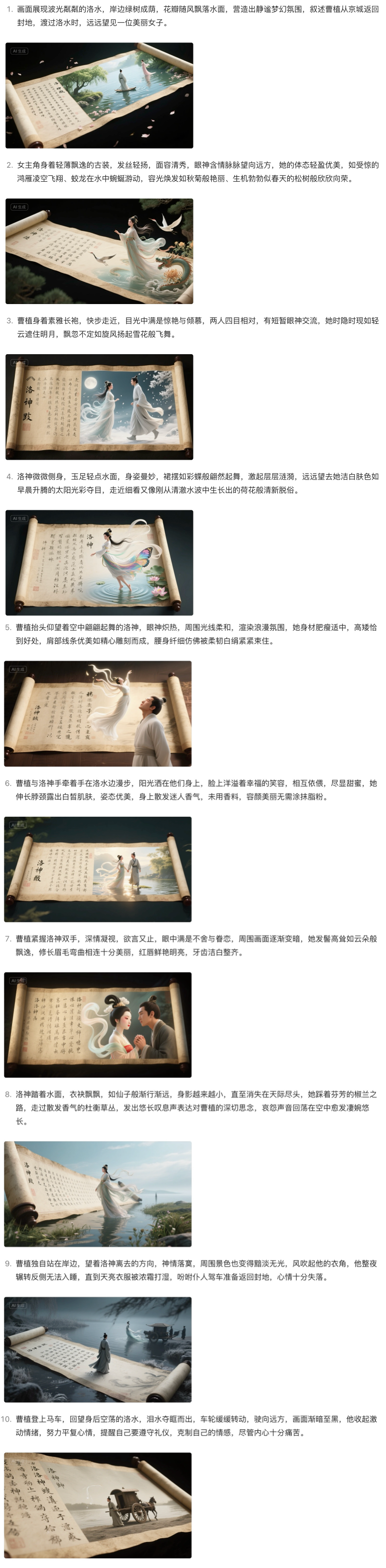 十分钟,AI助你演绎古典《洛神赋》曹植与洛神:跨越千年的绝美传说(手把手教你玩转AI)