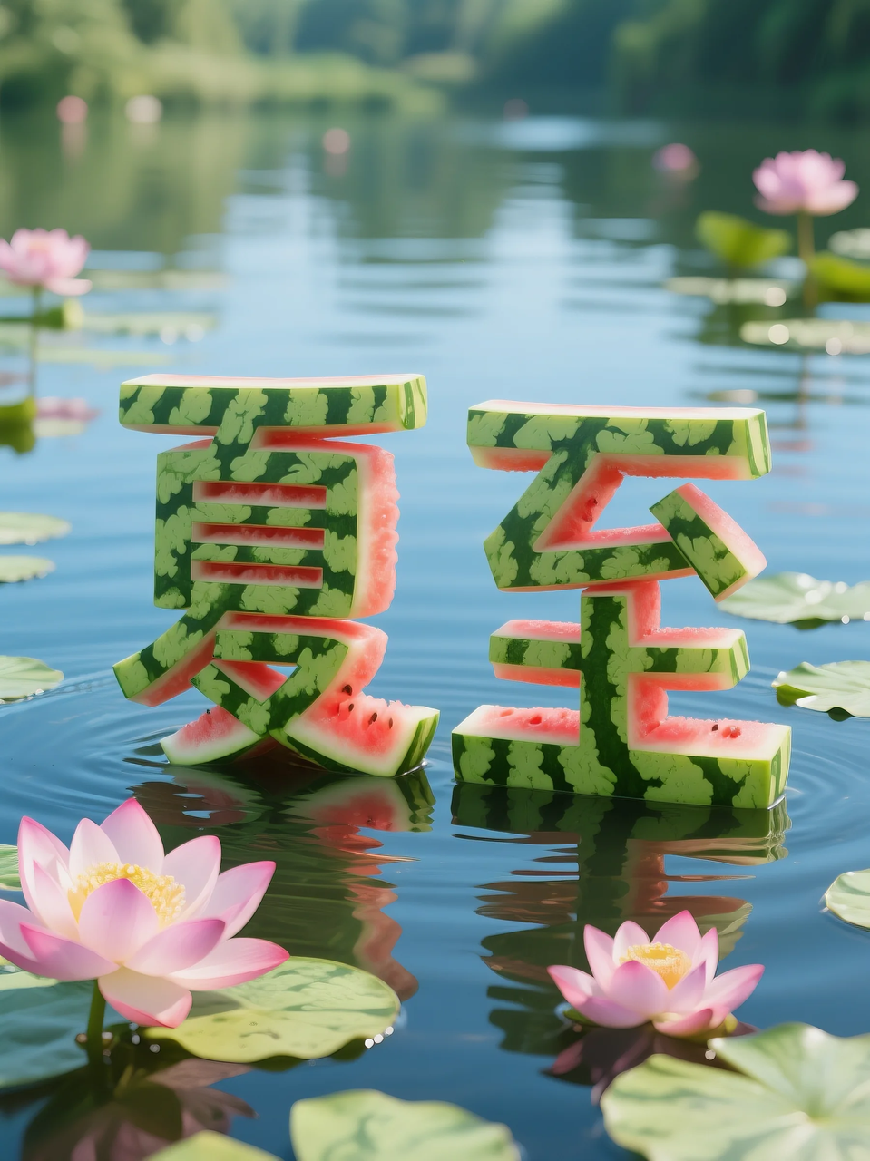 即梦AI 【水果】【西瓜】| 炎炎夏日,来点西瓜字体解解渴,附提示词