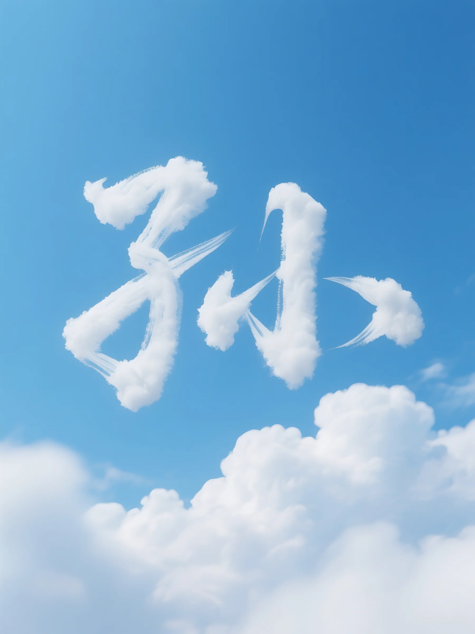 即梦AI 【云】| 用一片云制作姓氏字,附提示词