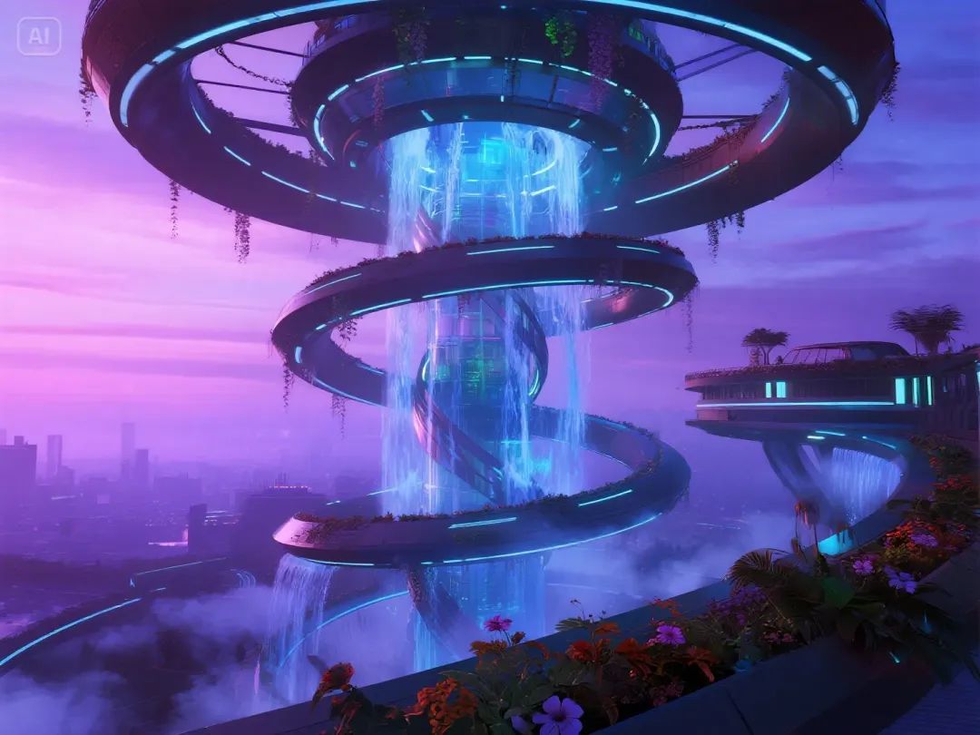 即梦AI画图教程:(七十四)未来城市·空中花园